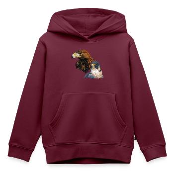 Wanderfalke - Kinder Premium Organic Hoodie - Burgunderrot - Vorne - AI Model Kid Female (0cm)