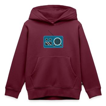 radio - Kinder Premium Organic Hoodie - Burgunderrot - Vorne - AI Model Kid Female (0cm)