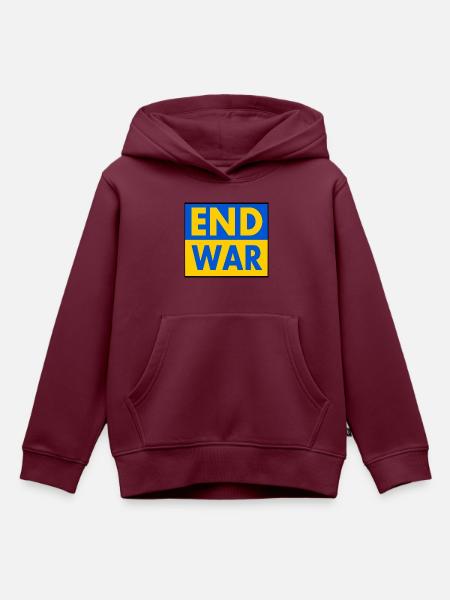 End war - Kinder Premium Organic Hoodie - Burgunderrot