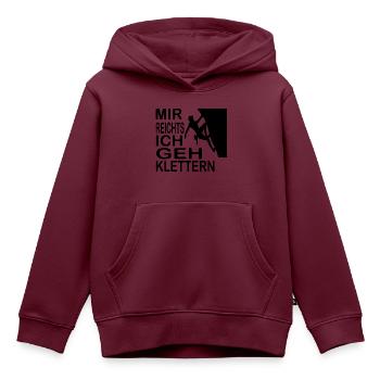 climbing - Kinder Premium Organic Hoodie - Burgunderrot - Vorne - AI Model Kid Female (0cm)