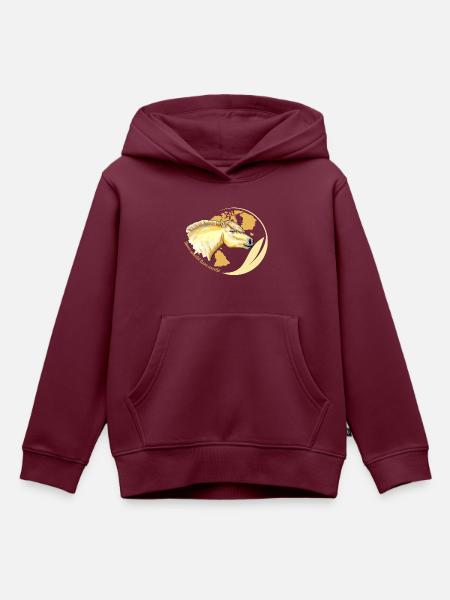 Pferdeliebe weltweit - Kinder Premium Organic Hoodie - Burgunderrot