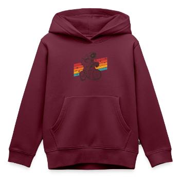 Astro Cyclist - Kinder Premium Organic Hoodie - Burgunderrot - Vorne - AI Model Kid Female (0cm)