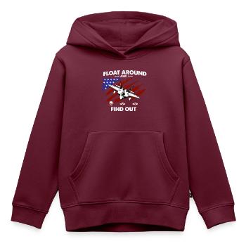 Schweben Sie herum und finden Sie heraus Chinesischer Spionageballon & - Kinder Premium Organic Hoodie - Burgunderrot - Vorne - AI Model Kid Female (0cm)
