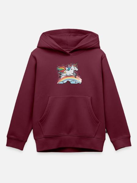 Traumland-Abenteuer - Kinder Premium Organic Hoodie - Burgunderrot