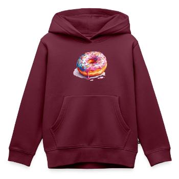donut - Kinder Premium Organic Hoodie - Burgunderrot - Vorne - AI Model Kid Female (0cm)