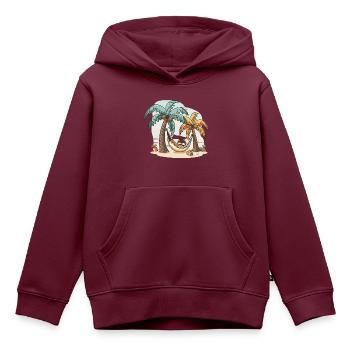 Der Entspannungs-Guru - Kinder Premium Organic Hoodie - Burgunderrot - Vorne - AI Model Kid Female (0cm)