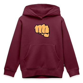 faust - Kinder Premium Organic Hoodie - Burgunderrot - Vorne - AI Model Kid Female (0cm)