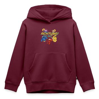 Mecha Builders Team Achtung Ich Bin 6 Jahre Alt - Kinder Premium Organic Hoodie - Burgunderrot - Vorne - AI Model Kid Female (0cm)