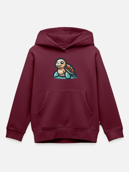 Lächelnde Schildkröte - Kinder Premium Organic Hoodie - Burgunderrot