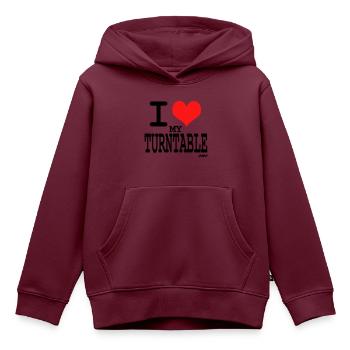 turntable - Kinder Premium Organic Hoodie - Burgunderrot - Vorne - AI Model Kid Female (0cm)