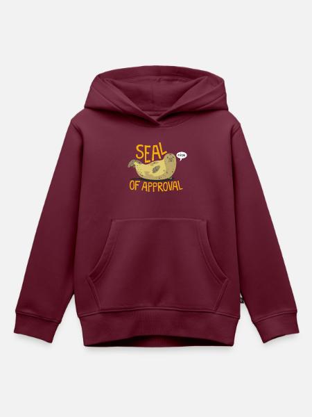 Siegel Grafik Gütesiegel Lustige Tiere - Kinder Premium Organic Hoodie - Burgunderrot