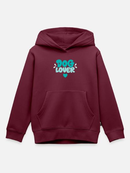 Dog Lover - Kinder Premium Organic Hoodie - Burgunderrot