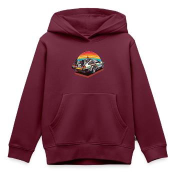 Future Car Fast Car Retro Vintage - Kinder Premium Organic Hoodie - Burgunderrot - Vorne - AI Model Kid Female (0cm)