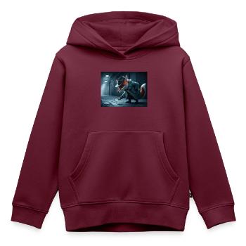 Detektiv Fuchs - Kinder Premium Organic Hoodie - Burgunderrot - Vorne - AI Model Kid Female (0cm)