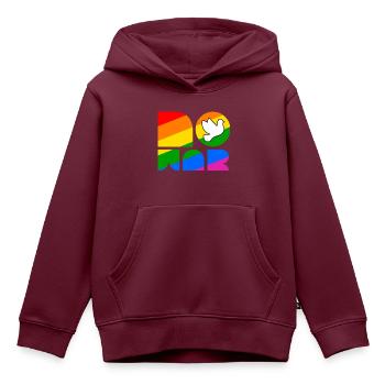 No War LGBTQ Pride Month Shirt - Kinder Premium Organic Hoodie - Burgunderrot - Vorne - AI Model Kid Female (0cm)