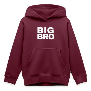 big bro - Kinder Premium Organic Hoodie - Burgunderrot - Vorne - AI Model Kid Female (0cm)