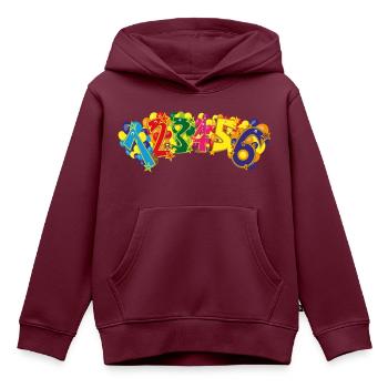 Tierische Geburtstagszahlen mit Luftballons. - Kinder Premium Organic Hoodie - Burgunderrot - Vorne - AI Model Kid Female (0cm)