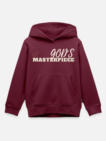 God's Masterpiece - Kinder Premium Organic Hoodie - Burgunderrot