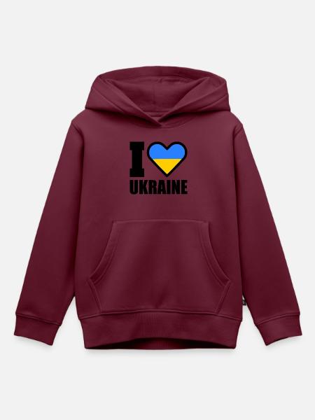 Ukraine - Kinder Premium Organic Hoodie - Burgunderrot