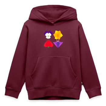 Vier Frühlingsblumen - Kinder Premium Organic Hoodie - Burgunderrot - Vorne - AI Model Kid Female (0cm)