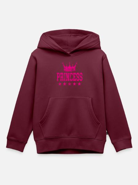Princess Krone - Kinder Premium Organic Hoodie - Burgunderrot