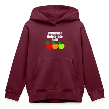 offizieller Apfelernte Pulli - Kinder Premium Organic Hoodie - Burgunderrot - Vorne - AI Model Kid Female (0cm)