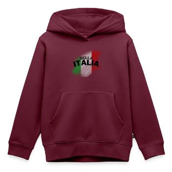 Bella Italia - Kinder Premium Organic Hoodie - Burgunderrot - Vorne - AI Model Kid Female (0cm)