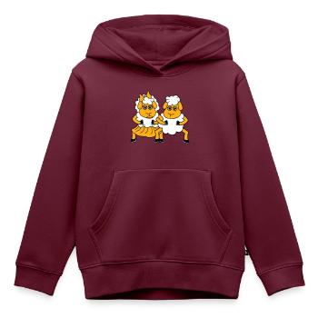 2 Schafe Pärchen Müde Gelangweilt Freunde Verliebt - Kinder Premium Organic Hoodie - Burgunderrot - Vorne - AI Model Kid Female (0cm)