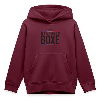 Boxen Ich kann nicht Boxen Boxen Frankreich - Kinder Premium Organic Hoodie - Burgunderrot - Vorne - AI Model Kid Female (0cm)