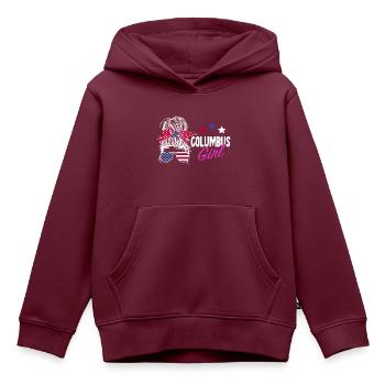 Columbus Ohio - Kinder Premium Organic Hoodie - Burgunderrot - Vorne - AI Model Kid Female (0cm)