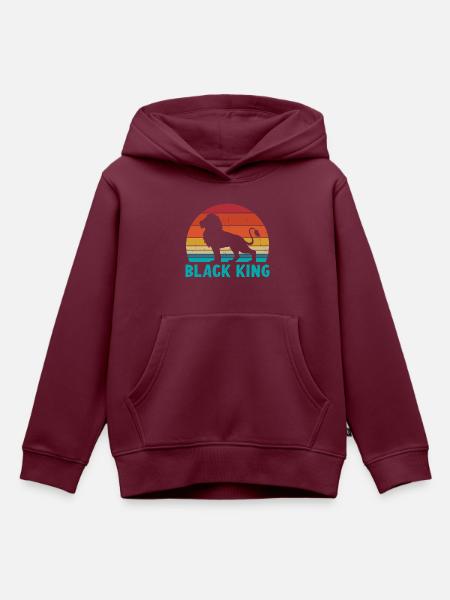 Black King - Kinder Premium Organic Hoodie - Burgunderrot
