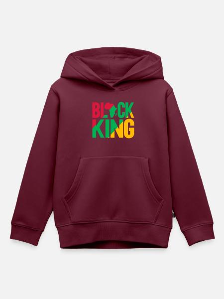 Black King - Kinder Premium Organic Hoodie - Burgunderrot