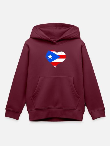 Puerto Rico - Kinder Premium Organic Hoodie - Burgunderrot