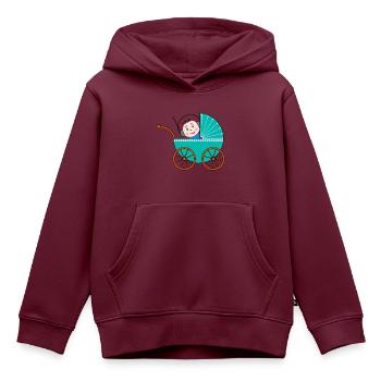 Kinderwagen / Buggy / Baby - Kinder Premium Organic Hoodie - Burgunderrot - Vorne - AI Model Kid Female (0cm)