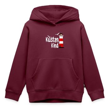 Küstenkind - Kinder Premium Organic Hoodie - Burgunderrot - Vorne - AI Model Kid Female (0cm)