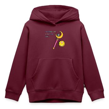 Sailor Moon Fighting wie ein magisches Mädchen - Kinder Premium Organic Hoodie - Burgunderrot - Vorne - AI Model Kid Female (0cm)