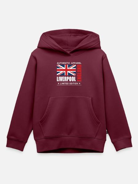 Liverpool - Kinder Premium Organic Hoodie - Burgunderrot