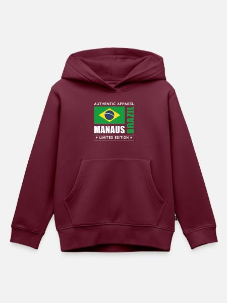 Manaus - Kinder Premium Organic Hoodie - Burgunderrot