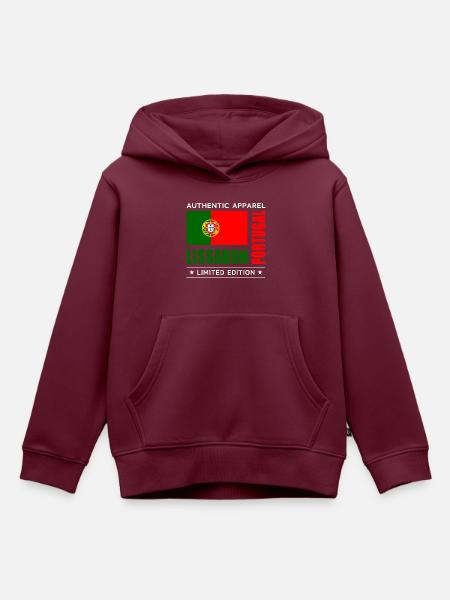 Lissabon - Kinder Premium Organic Hoodie - Burgunderrot