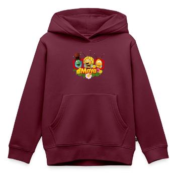 Biene Maja, Willy und Flip - Kinder Premium Organic Hoodie - Burgunderrot - Vorne - AI Model Kid Female (0cm)