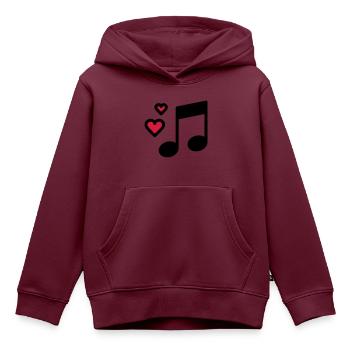 Romantische Musik Note - Kinder Premium Organic Hoodie - Burgunderrot - Vorne - AI Model Kid Female (0cm)