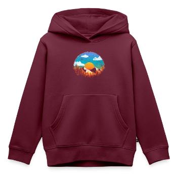 Berg Panorama - Kinder Premium Organic Hoodie - Burgunderrot - Vorne - AI Model Kid Female (0cm)
