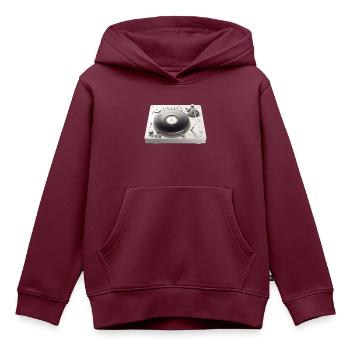 Turntable DJ Vinyl Music - Kinder Premium Organic Hoodie - Burgunderrot - Vorne - AI Model Kid Female (0cm)