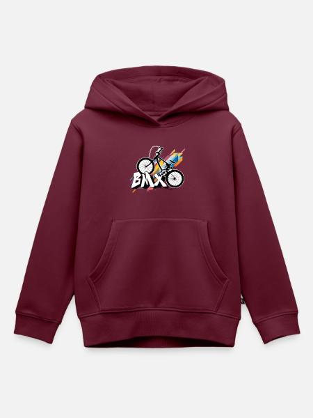 BMX Bicyclette - Urbaninme - Kinder Premium Organic Hoodie - Burgunderrot