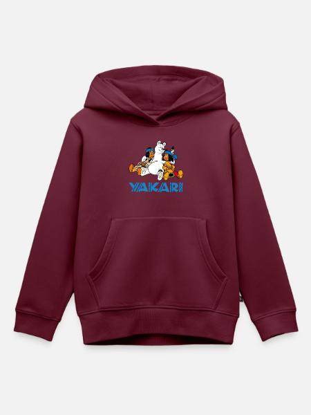 Yakari mit Schneeball - Kinder Premium Organic Hoodie - Burgunderrot