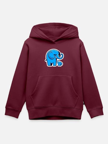 Blaue Elefanten - Kinder Premium Organic Hoodie - Burgunderrot