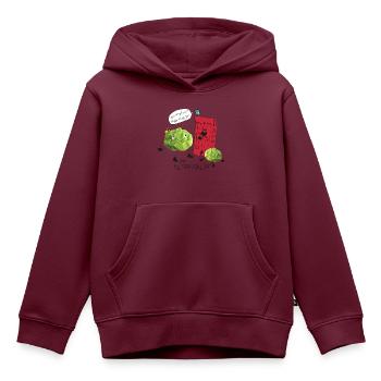 Klopfsalat - Kinder Premium Organic Hoodie - Burgunderrot - Vorne - AI Model Kid Female (0cm)