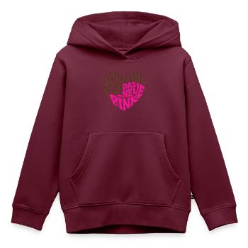 Schlamm ist das neue Pink - Kinder Premium Organic Hoodie - Burgunderrot - Vorne - AI Model Kid Female (0cm)