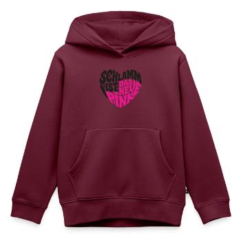 Schlamm ist das neue pink - Kinder Premium Organic Hoodie - Burgunderrot - Vorne - AI Model Kid Female (0cm)