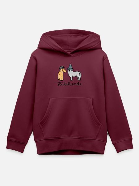 Huetehunde Hütehund Hunde mit Hut - Kinder Premium Organic Hoodie - Burgunderrot